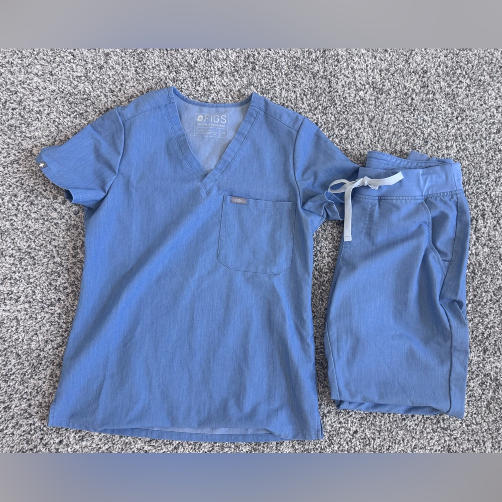 Figs Classic Blue Scrub Set